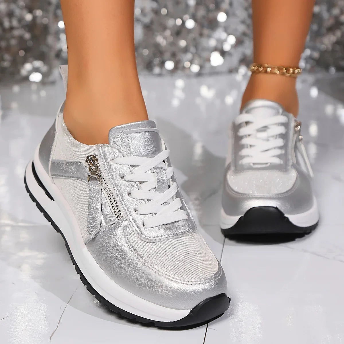 Chaussures doré argenté