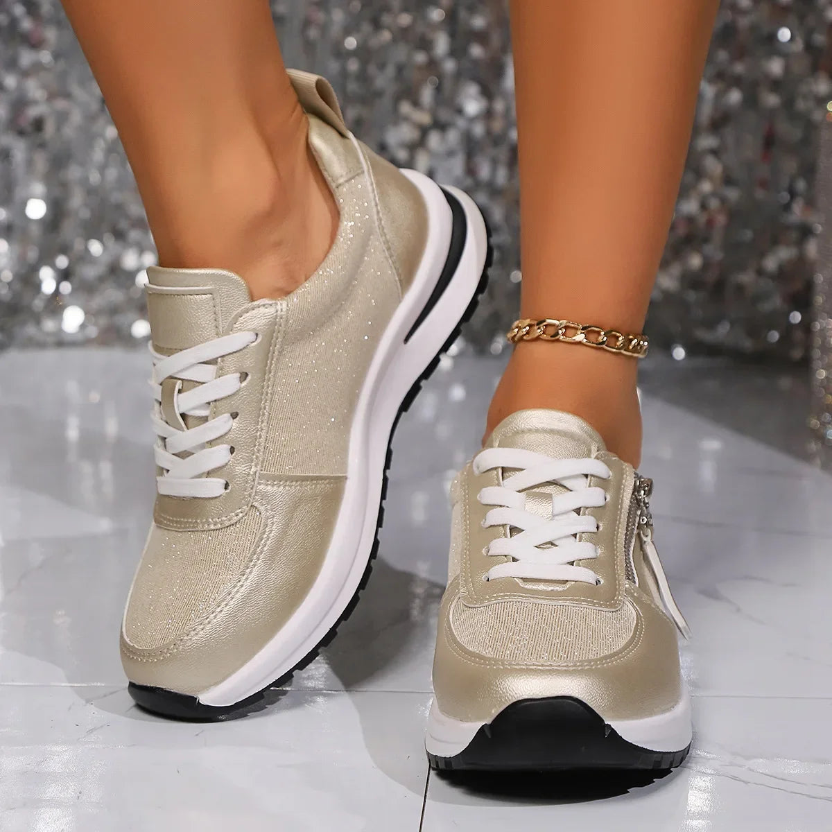 Chaussures doré argenté
