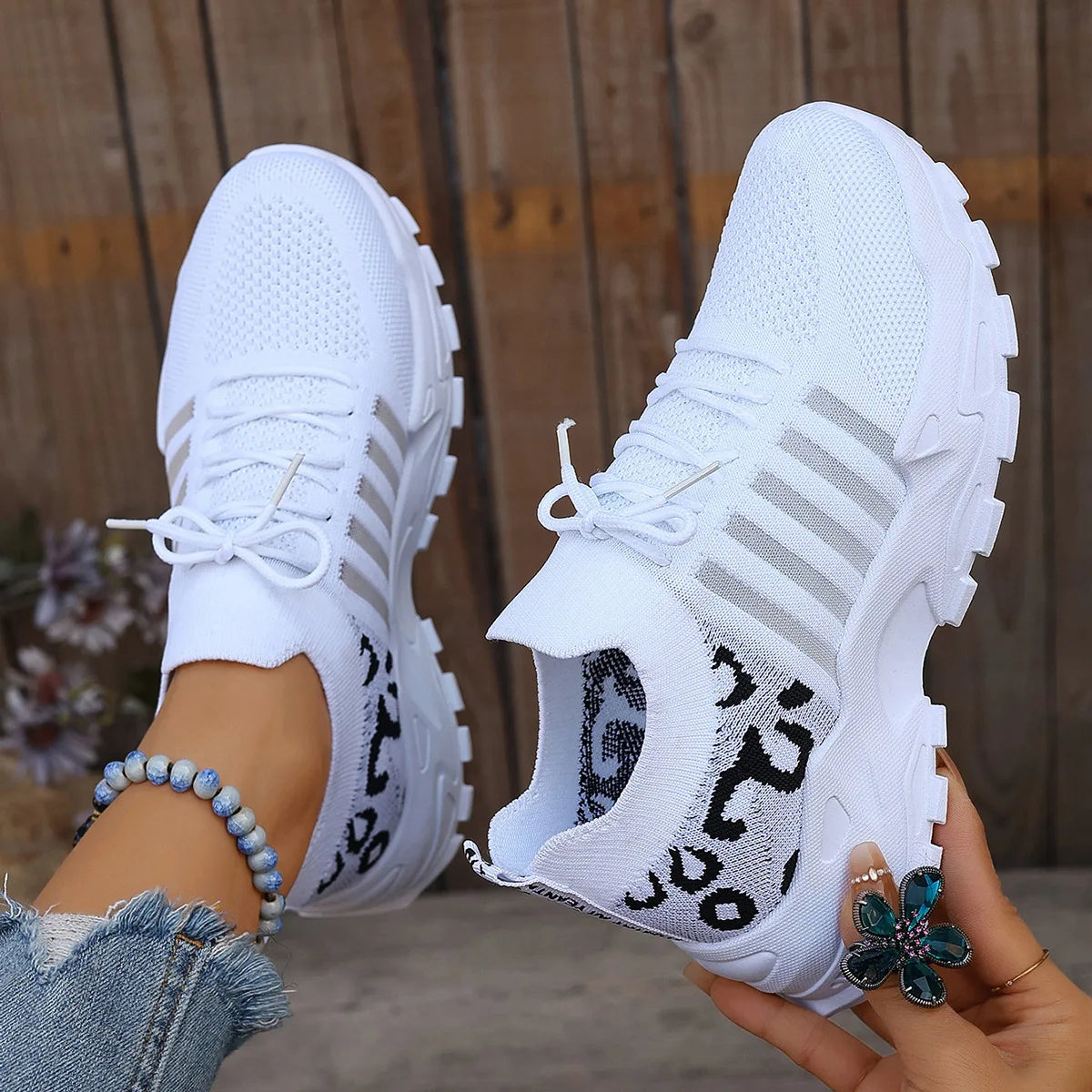 Sneaker mit Leopardenmuster